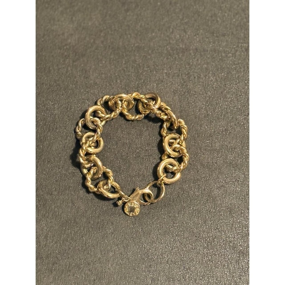 J. Crew Chunky Twisted Rope Chain Link Gold tone Bracelet